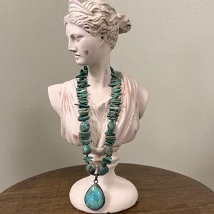 Studio Barse Turquoise Nugget & Slab Necklace with Teardrop Pendant